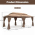 Beige rectangular patio gazebo product dimensions