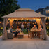 Khaki 13x10 patio gazebo for evening outdoor gatherings