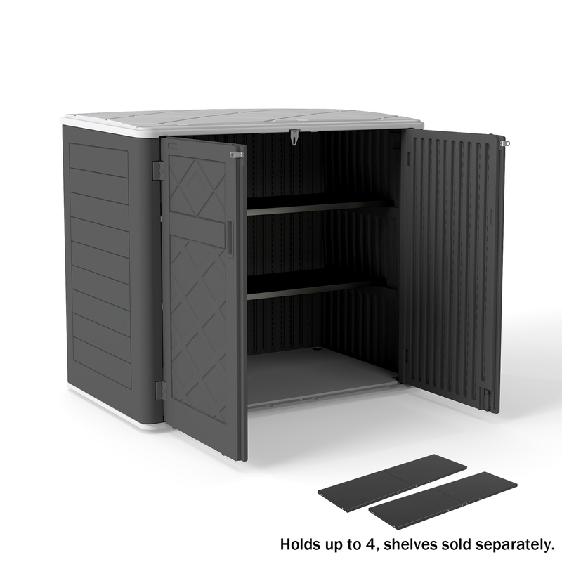 Yardgrace 38 Cu. Ft. Resin Horizontal Outdoor Storage Shed, Weather-Resistant Tool Box