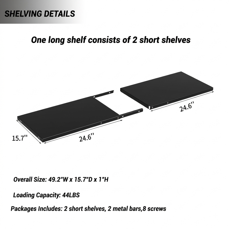 Yardgrace Heavy Duty Metal Shelving Unit for Horizontal & Vertical Storage Sheds, 1-Pack