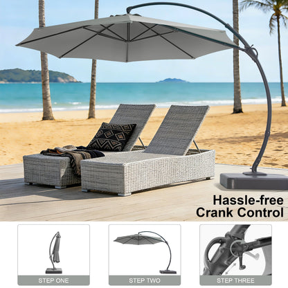 11 FT Deluxe Curved Cantilever Patio Umbrella