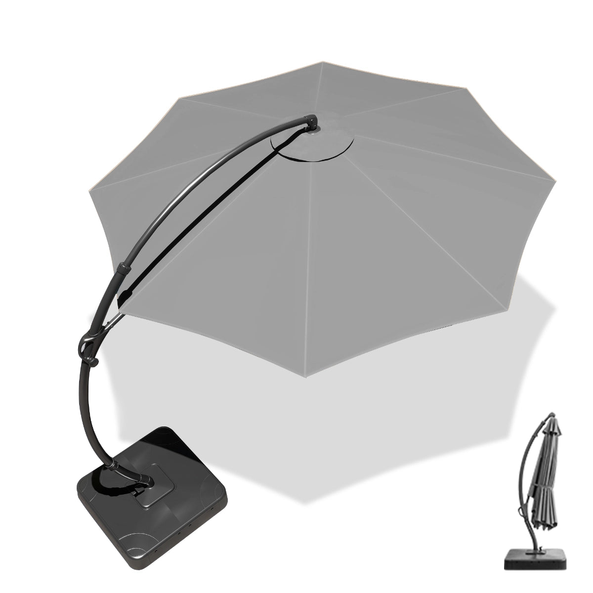11 FT Deluxe Curved Cantilever Patio Umbrella