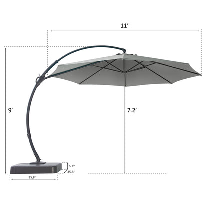 11 FT Deluxe Curved Cantilever Patio Umbrella