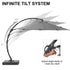 Cantilever umbrella infinite tilt adjustment system