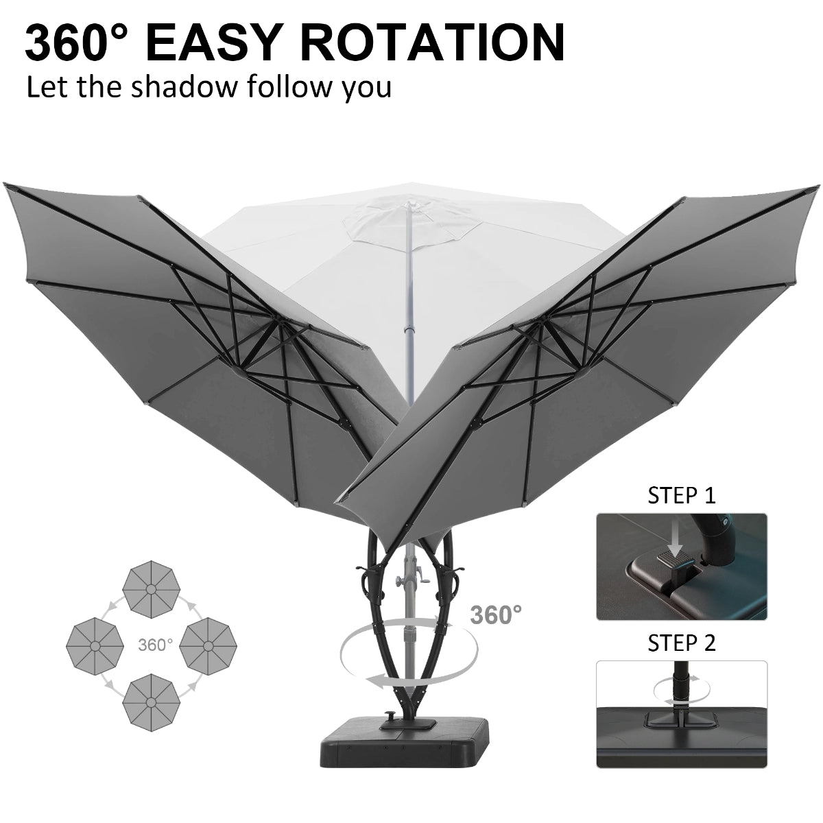 11 FT Deluxe Curved Cantilever Patio Umbrella