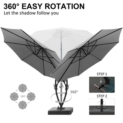 11 FT Deluxe Curved Cantilever Patio Umbrella