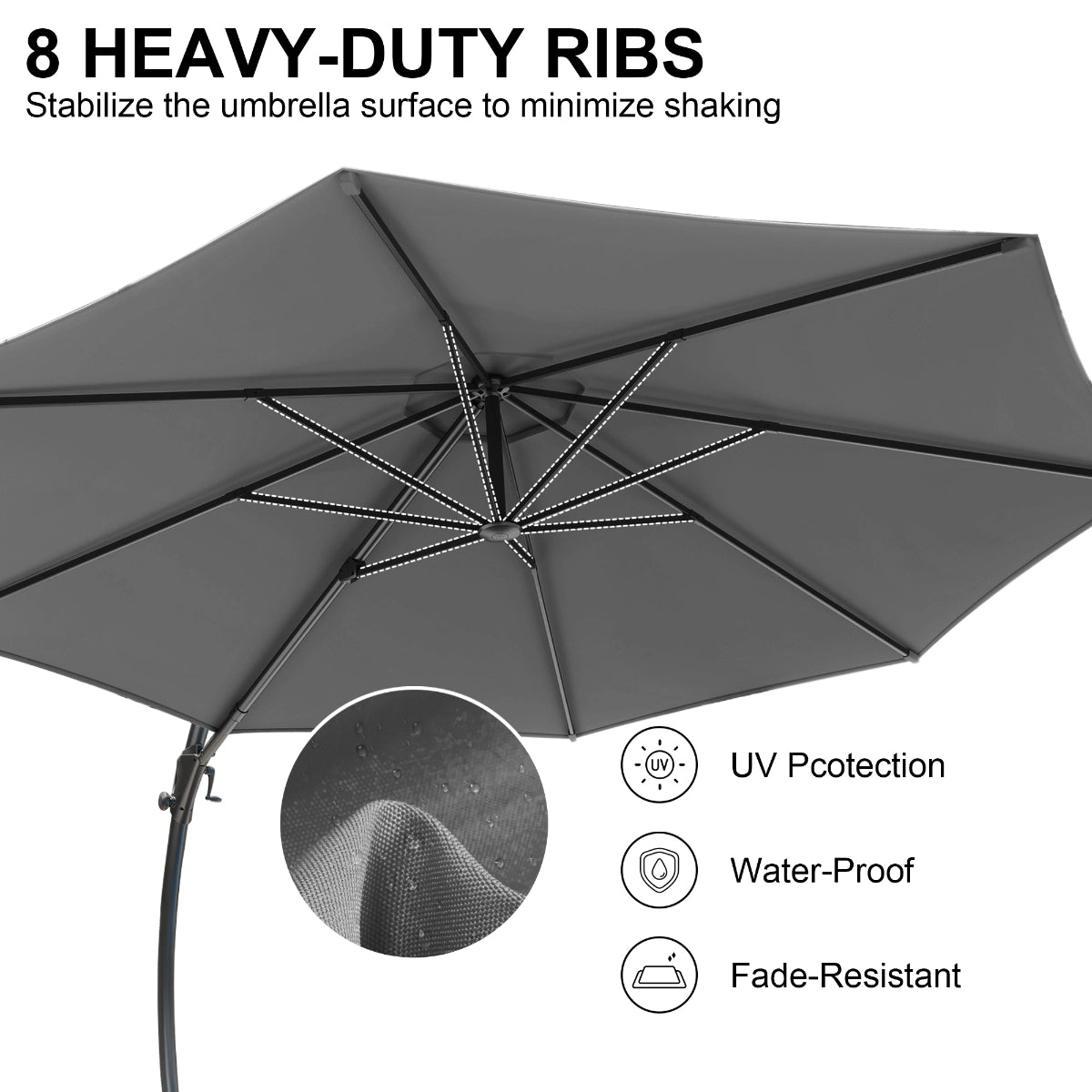 11 FT Deluxe Curved Cantilever Patio Umbrella