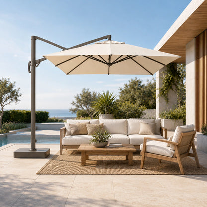 10 ft. Cantilever Patio Umbrella with Offset Arm and Base